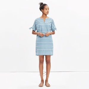 Madewell Tie Sleeve Embroidered Shift Dress